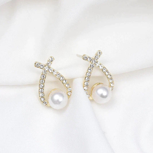 Pearl and Glitter Earrings