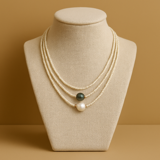 قلادة من لؤلؤ المياه العذبة القديمة