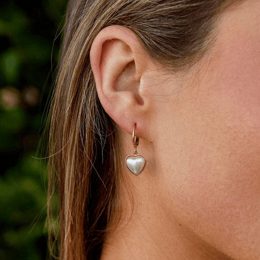 'Pure Heart' Pearl Hoop Earrings